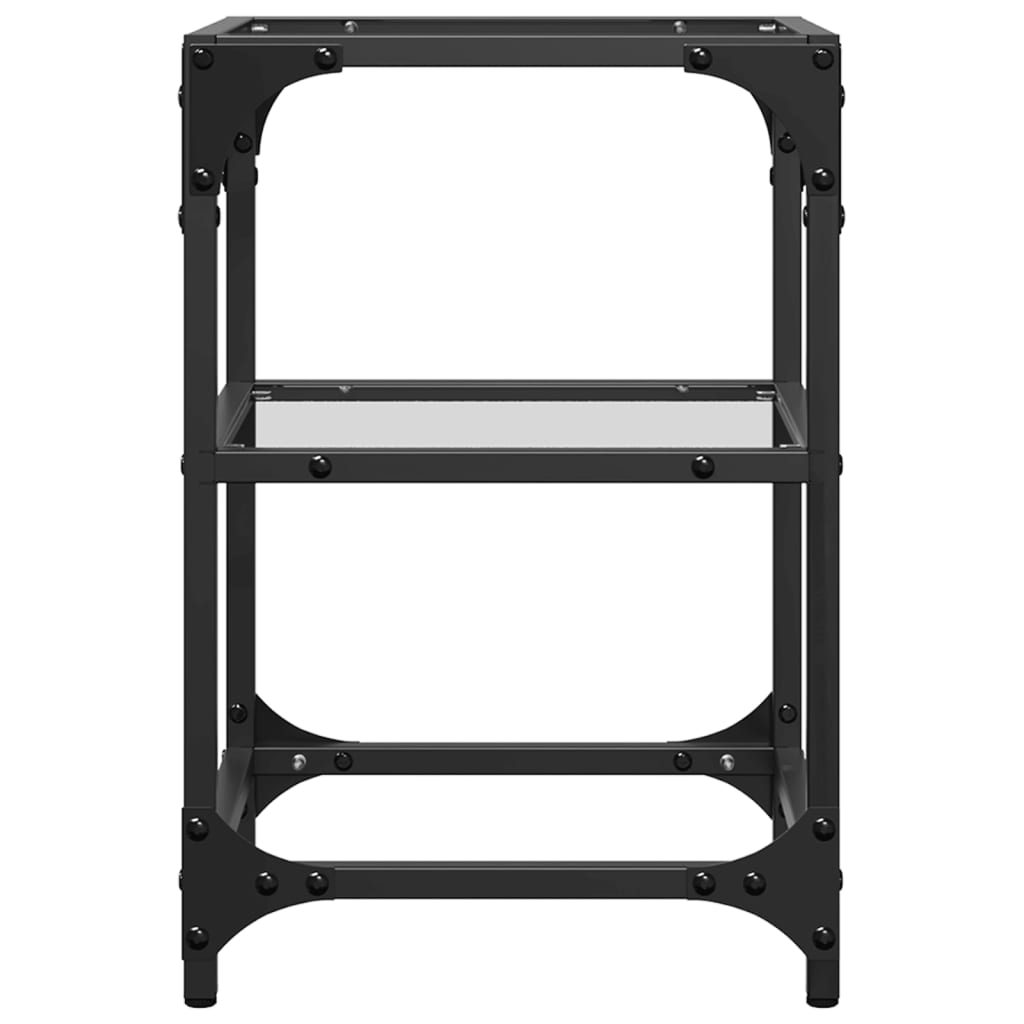 vidaXL Coffee Tables with Transparent Glass Top 2 pcs 30x30x45 cm Steel