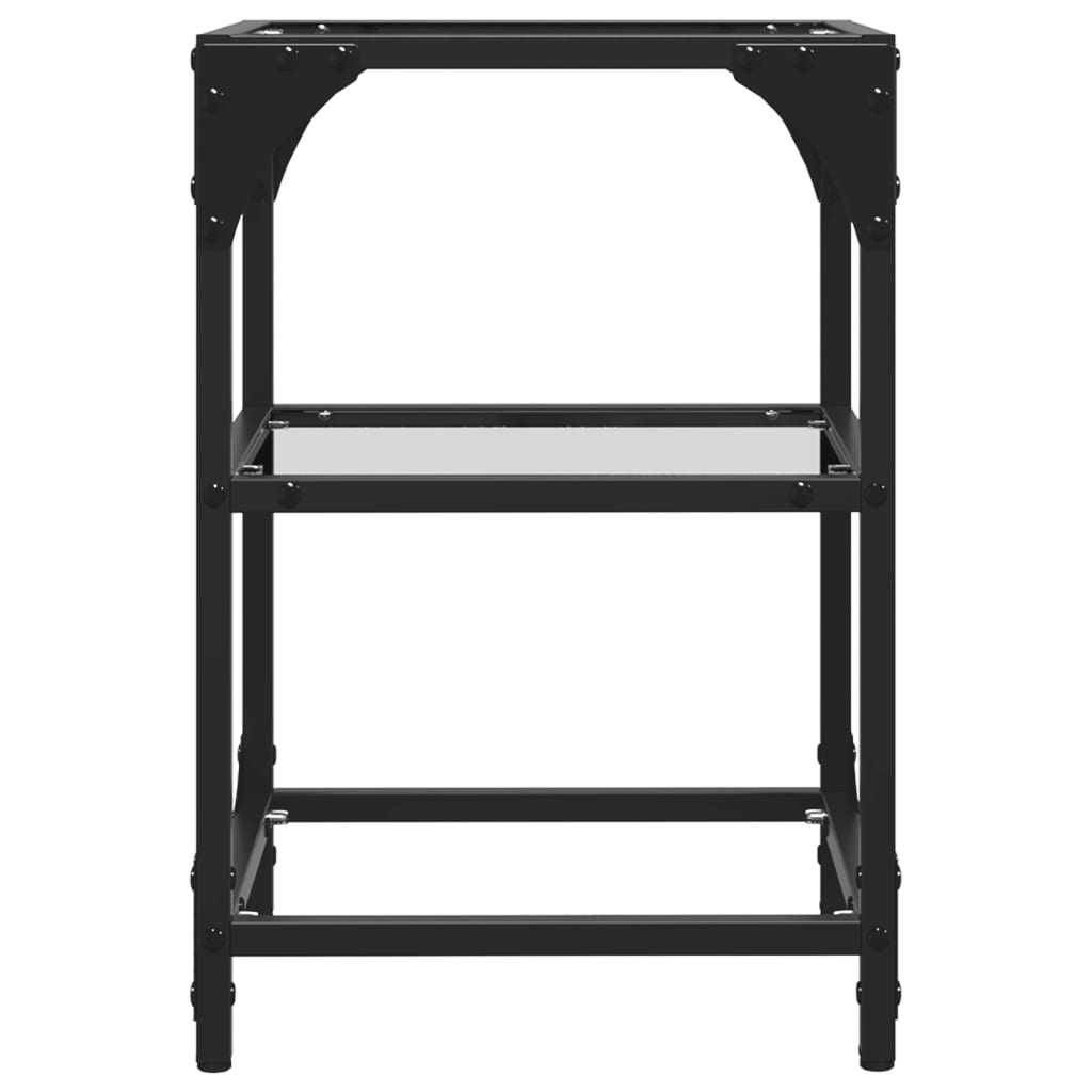 vidaXL Coffee Tables with Transparent Glass Top 2 pcs 30x30x45 cm Steel