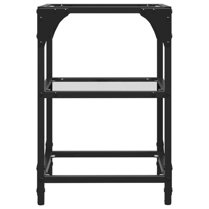 vidaXL Coffee Tables with Transparent Glass Top 2 pcs 30x30x45 cm Steel