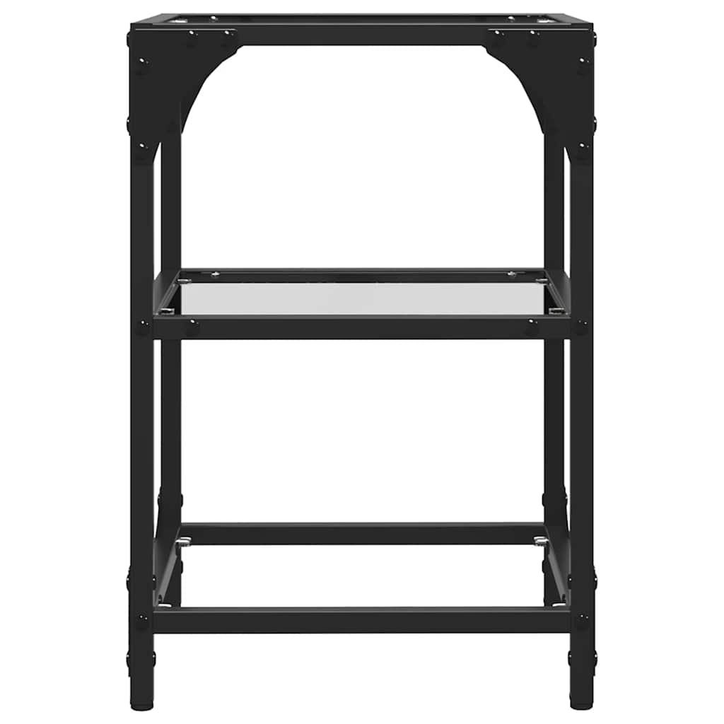 vidaXL Coffee Tables with Transparent Glass Top 2 pcs 30x30x45cm Steel