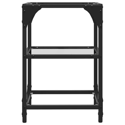 vidaXL Coffee Tables with Transparent Glass Top 2 pcs 30x30x45cm Steel