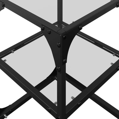 vidaXL Coffee Tables with Transparent Glass Top 2 pcs 30x30x45 cm Steel