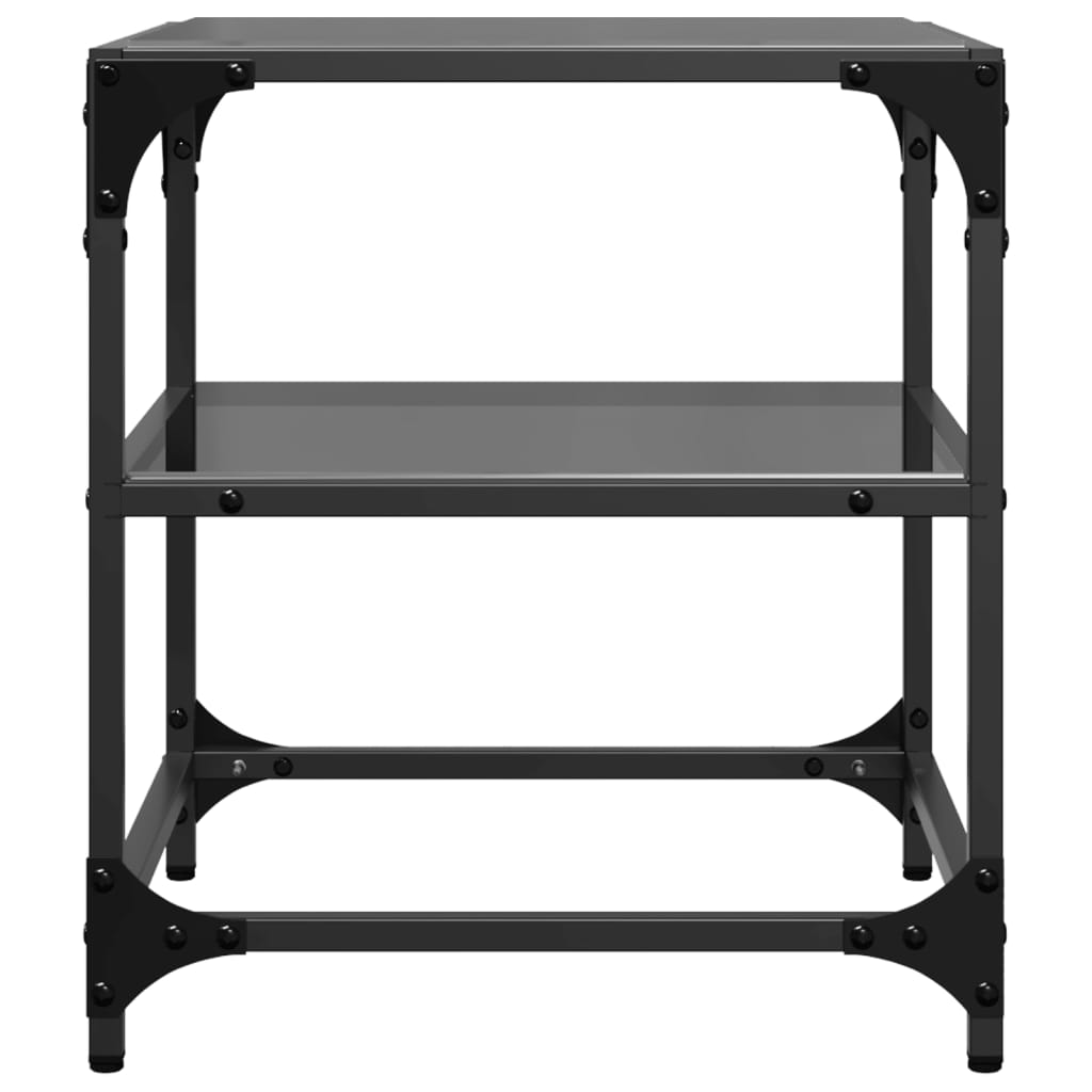 vidaXL Coffee Table | Clear glass with black steel frame