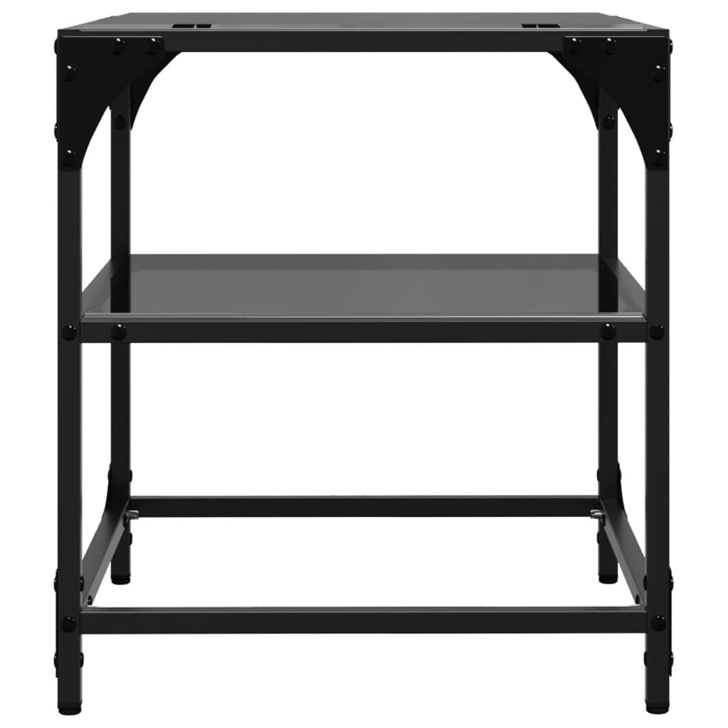 vidaXL Coffee Table | Clear glass with black steel frame
