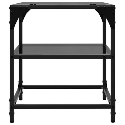 vidaXL Coffee Table | Clear glass with black steel frame