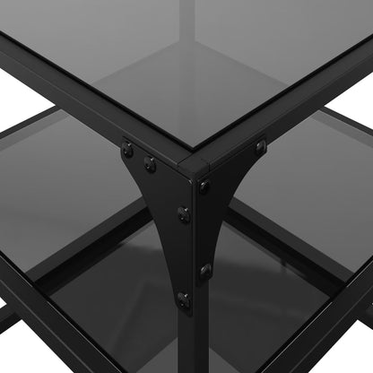 vidaXL Coffee Table | Clear glass with black steel frame
