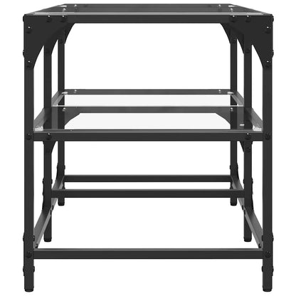 vidaXL Coffee Table with Transparent Glass Top 78.5x40x45 cm Steel