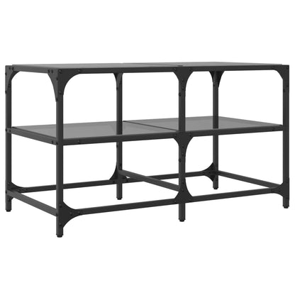 vidaXL Coffee Table with Black Glass Top 78,5x40x45 cm Steel