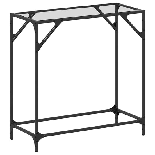 vidaXL Console Table with Transparent Glass Top 80x35x81 cm Steel