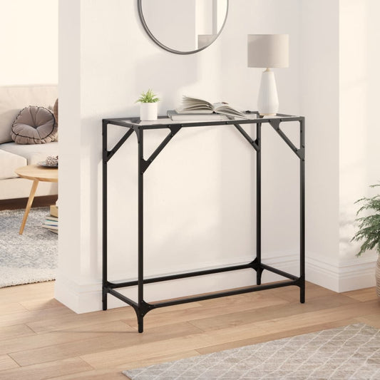vidaXL Console Table with Transparent Glass Top 80x35x81 cm Steel