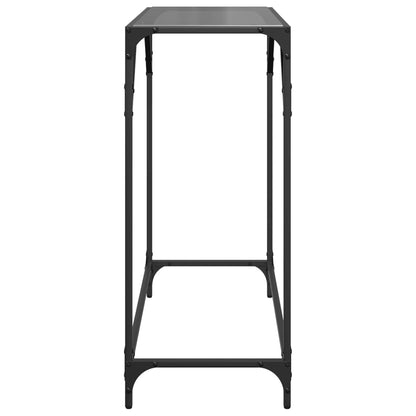 vidaXL Console Table with Black Glass Top 80x35x81 cm Steel