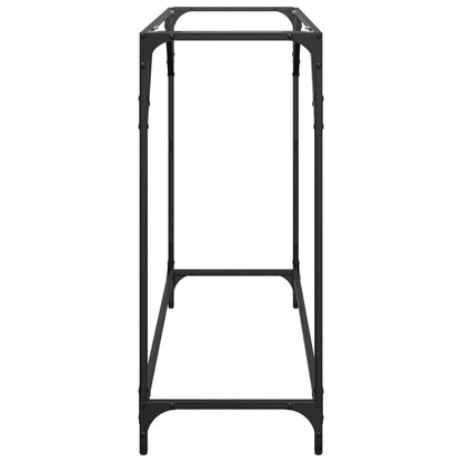 vidaXL Console Table with Transparent Glass Top 98x35x81 cm Steel
