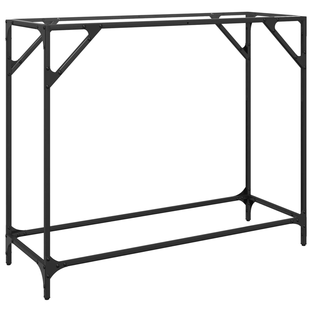 vidaXL Console Table with Transparent Glass Top 98x35x81 cm Steel