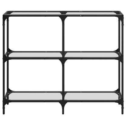 vidaXL Console Table with Transparent Glass Top 98x30x81 cm Steel
