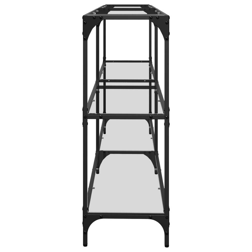 vidaXL Console Table with Transparent Glass Top 194.5x30x81 cm Steel