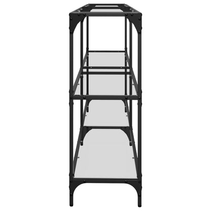 vidaXL Console Table with Transparent Glass Top 194.5x30x81 cm Steel