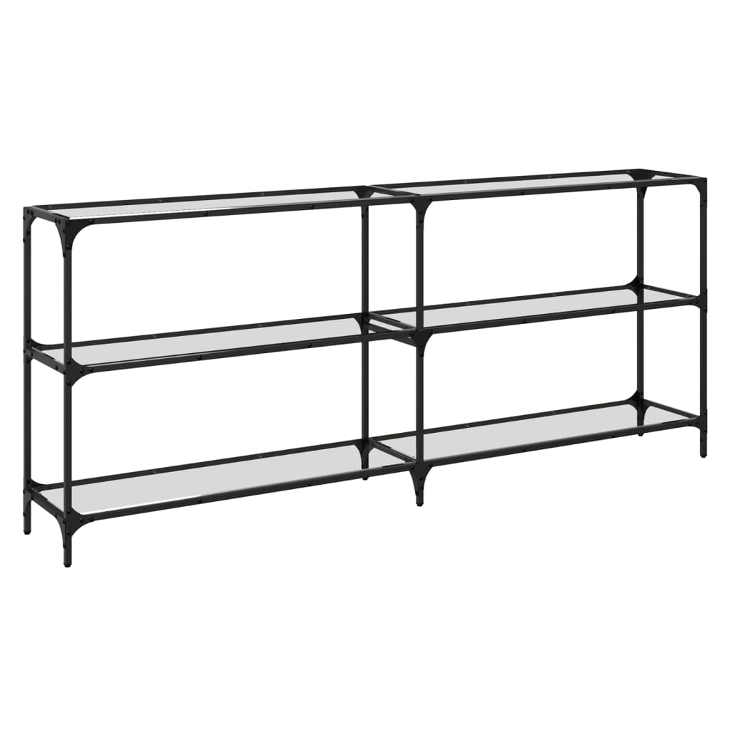 vidaXL Console Table with Transparent Glass Top 194.5x30x81 cm Steel