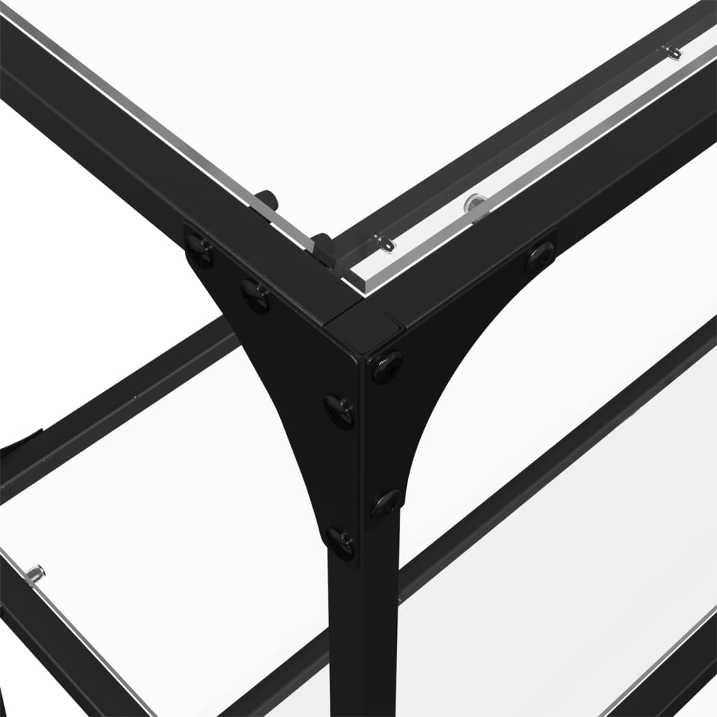 vidaXL Console Table with Transparent Glass Top 194.5x30x81 cm Steel
