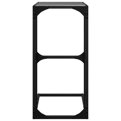 vidaXL Side Table with Black Glass 40x30x61.5 cm Steel