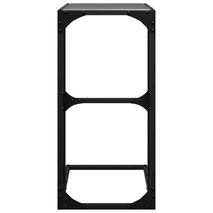 vidaXL Side Table with Black Glass 40x30x61.5 cm Steel