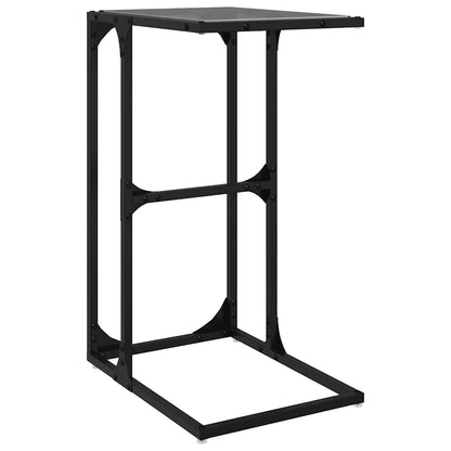 vidaXL Side Table with Black Glass 40x30x61.5 cm Steel