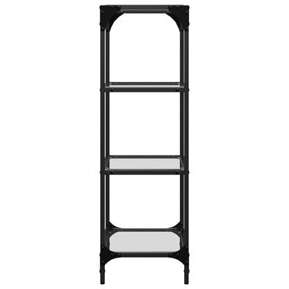 vidaXL Storage Rack with Transparent Glass Top 40x30x95 cm Steel