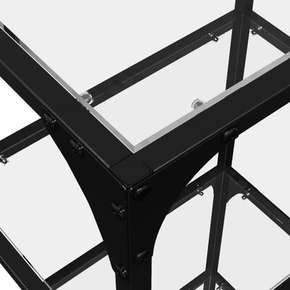 vidaXL Storage Rack with Transparent Glass Top 40x30x123 cm Steel