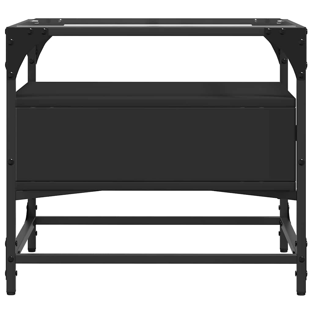 vidaXL Coffee Table with Glass Top Black 50x50x45 cm Steel