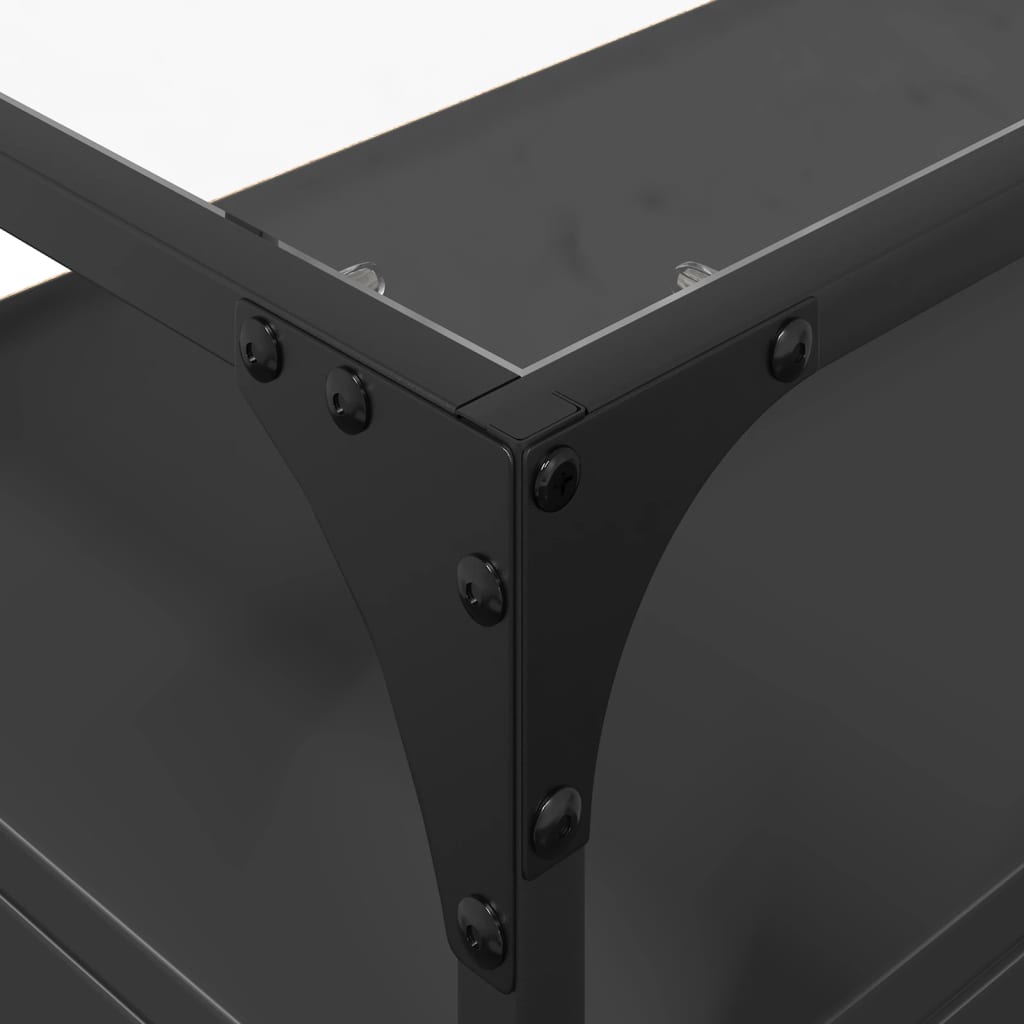 vidaXL TV Cabinet with Glass Top Black 60x35x51 cm Engineered Wood