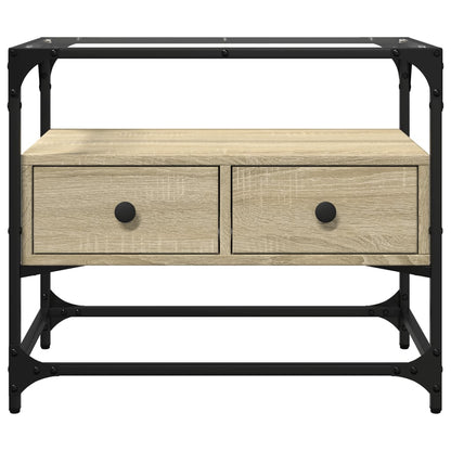vidaXL TV Cabinet with Glass Top Sonoma Oak 60x35x51 cm Engineered Wood