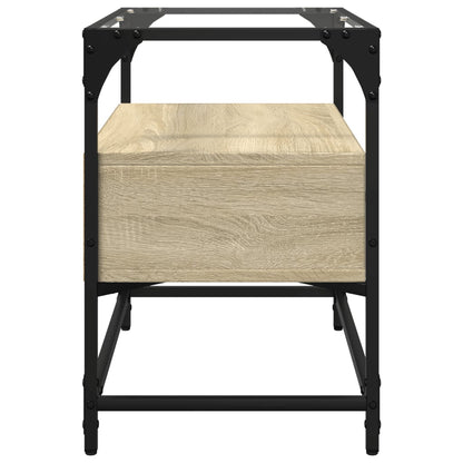 vidaXL TV Cabinet with Glass Top Sonoma Oak 60x35x51 cm Engineered Wood
