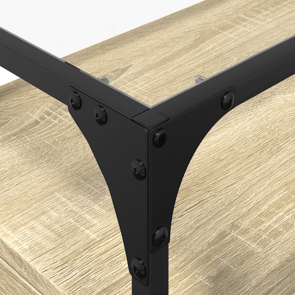 vidaXL TV Cabinet with Glass Top Sonoma Oak 60x35x51 cm Engineered Wood