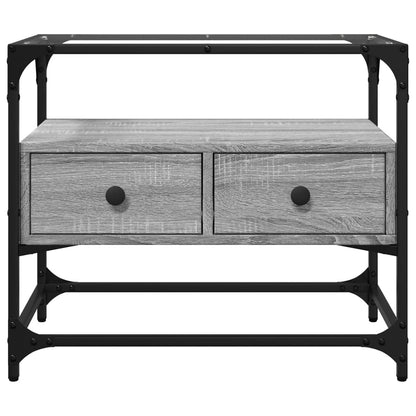 vidaXL TV Cabinet with Glass Top Grey Sonoma 60x35x51 cm Engineered Wood