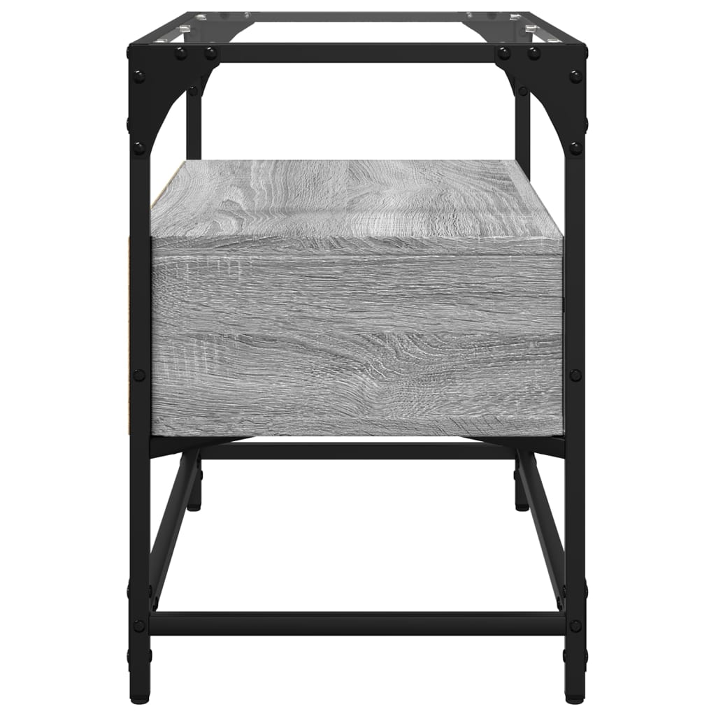 vidaXL TV Cabinet with Glass Top Grey Sonoma 60x35x51 cm