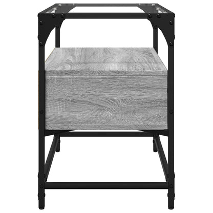 vidaXL TV Cabinet with Glass Top Grey Sonoma 60x35x51 cm
