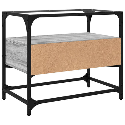 vidaXL TV Cabinet with Glass Top Grey Sonoma 60x35x51 cm