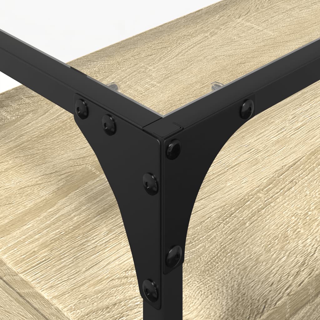 vidaXL TV Cabinet with Glass Top Sonoma Oak 80x35x51cm Engineered Wood