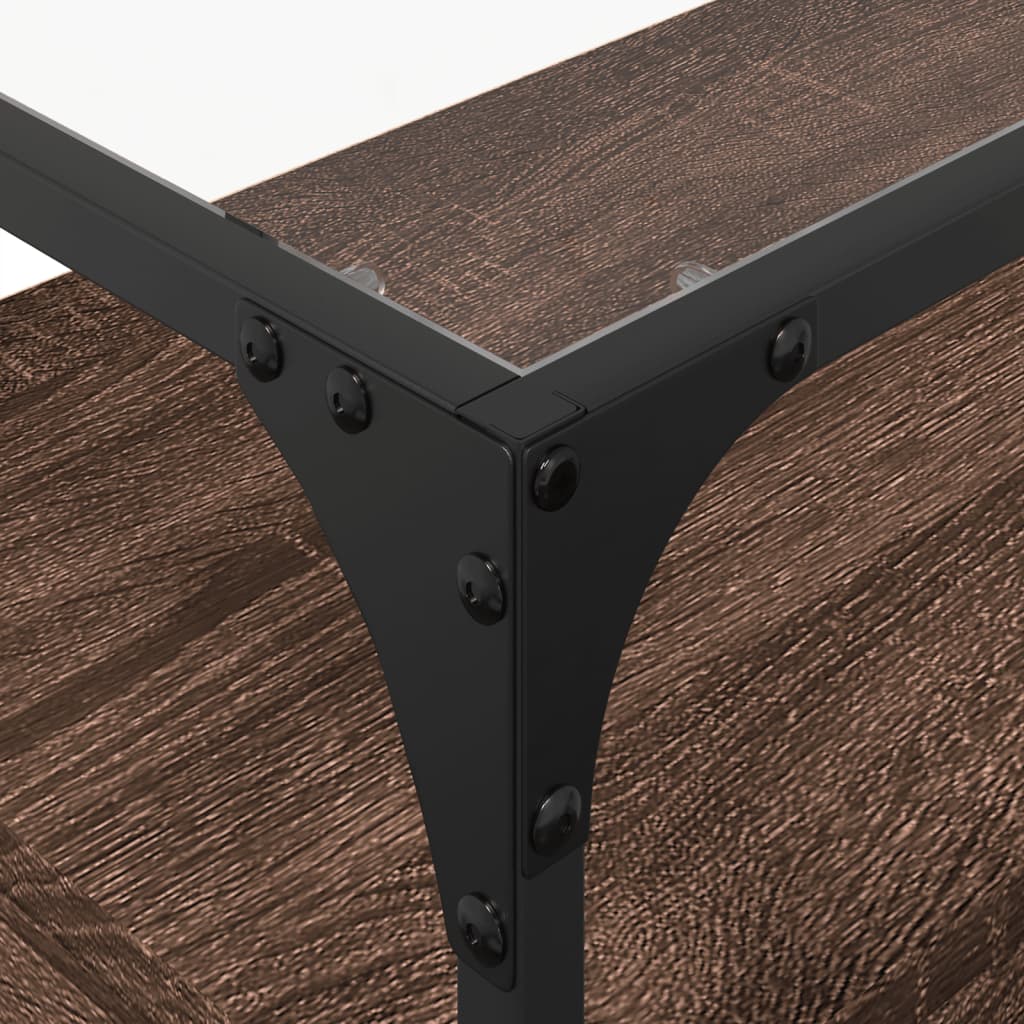 vidaXL TV Cabinet with Glass Top Brown Oak 80x35x51 cm Engineered Wood