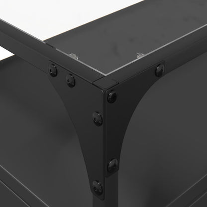 vidaXL TV Cabinet with Glass Top Black 98x35x51 cm Engineered Wood