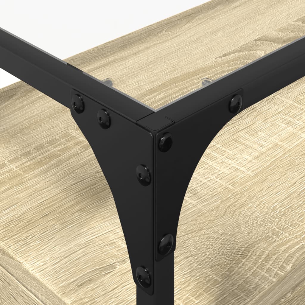 vidaXL TV Cabinet with Glass Top Sonoma Oak 98x35x51 cm Engineered Wood