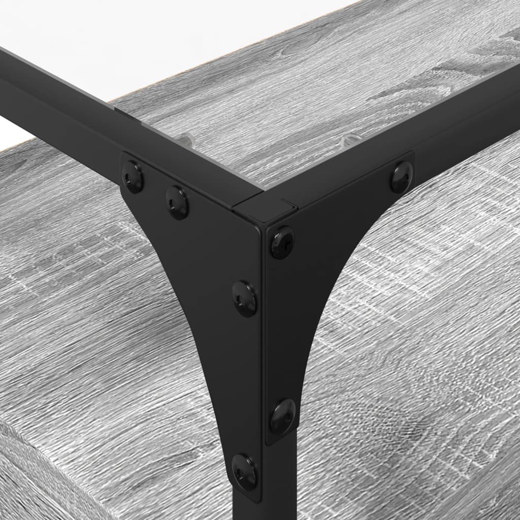 vidaXL TV Cabinet with Glass Top Grey Sonoma 98x35x51 cm Engineered Wood