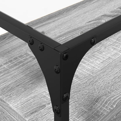 vidaXL TV Cabinet with Glass Top Grey Sonoma 98x35x51 cm Engineered Wood