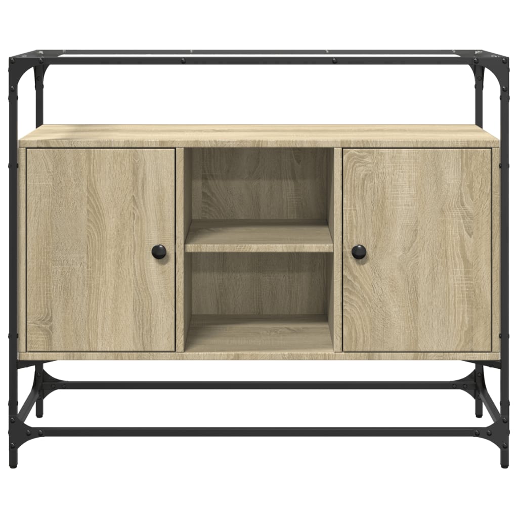vidaXL Sideboard with Glass Top Sonoma Oak 98x35x81 cm Engineered Wood