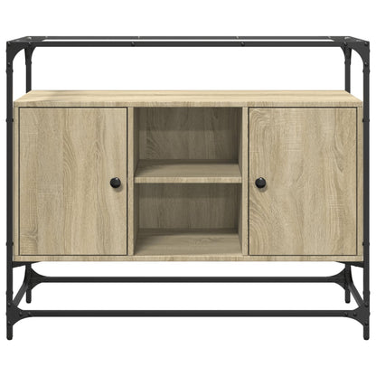vidaXL Sideboard with Glass Top Sonoma Oak 98x35x81 cm Engineered Wood