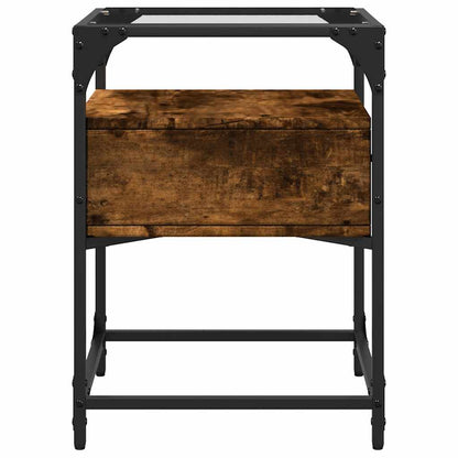vidaXL Bedside Cabinet Smoked Oak 40x40x55 cm Engineered Wood