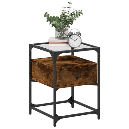 vidaXL Bedside Cabinets 2 pcs Smoked Oak 40x40x55 cm Engineered Wood