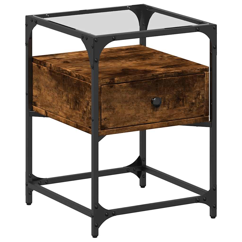 vidaXL Bedside Cabinets 2 pcs Smoked Oak 40x40x55 cm Engineered Wood