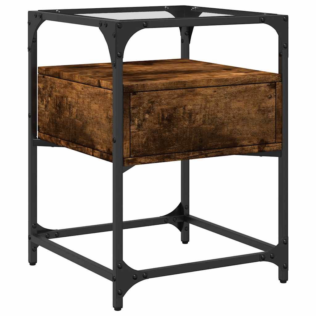 vidaXL Bedside Cabinets 2 pcs Smoked Oak 40x40x55 cm Engineered Wood