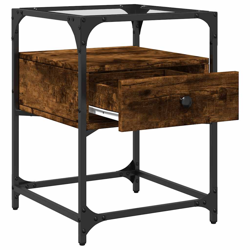 vidaXL Bedside Cabinets 2 pcs Smoked Oak 40x40x55 cm Engineered Wood
