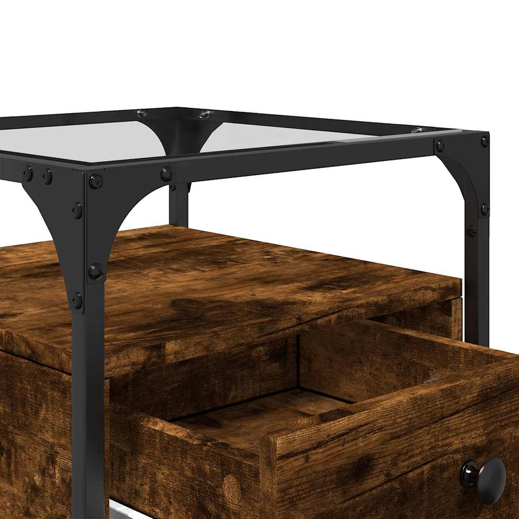 vidaXL Bedside Cabinets 2 pcs Smoked Oak 40x40x55 cm Engineered Wood